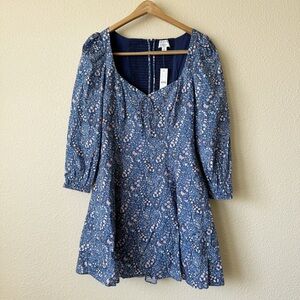 NWT JCrew Sweetheart long sleeve mini dress in Liberty Bourton Bloom fabric